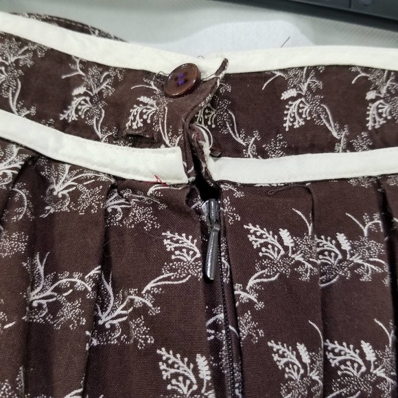 Vintage Alphorn Trachtenmode Von Adler Skirt Dirndl Brown Print Cotton 42 - Picture 9 of 12